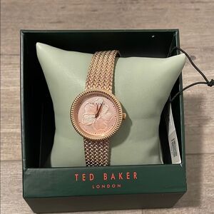 Brand new Ted Baker Rose Gold Watch with Pink Dial and metal strap